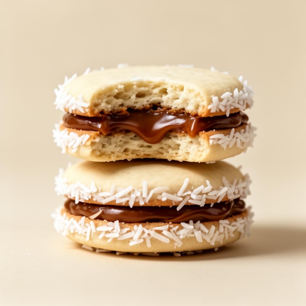 Coating alfajores in coconut